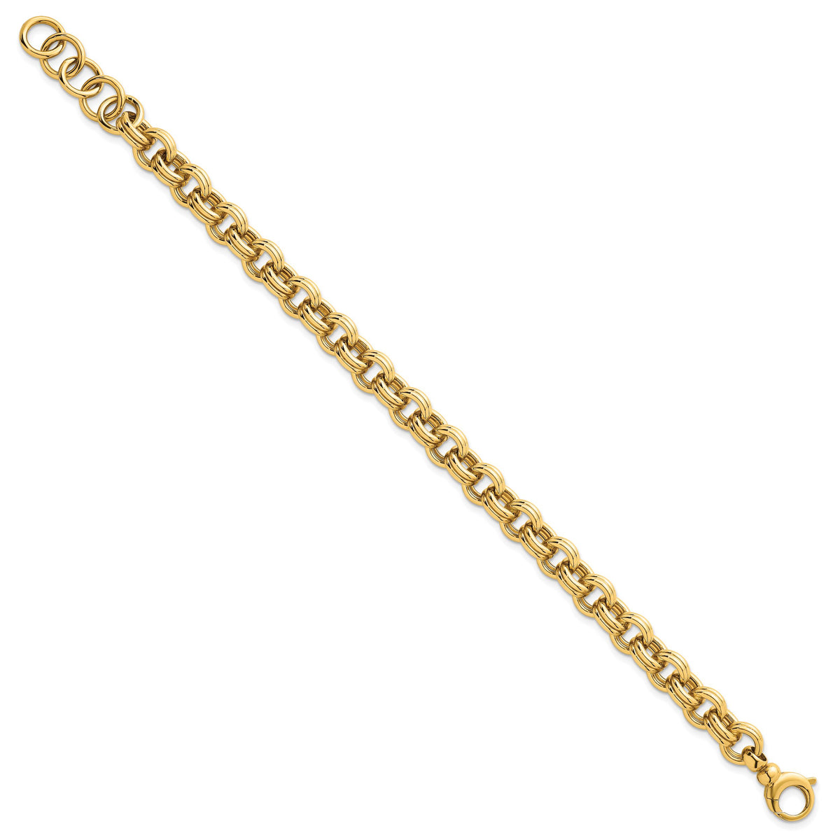 14k Polished Open Link 7.5in w/.75in ext. Bracelet-SF3134-7.5