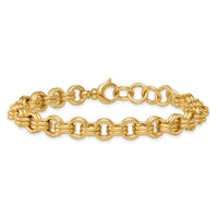 14k Polished Open Link 7.5in w/.75in ext. Bracelet-SF3134-7.5