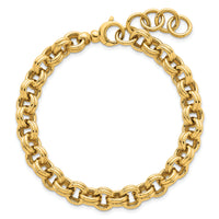 14k Polished Open Link 7.5in w/.75in ext. Bracelet-SF3134-7.5