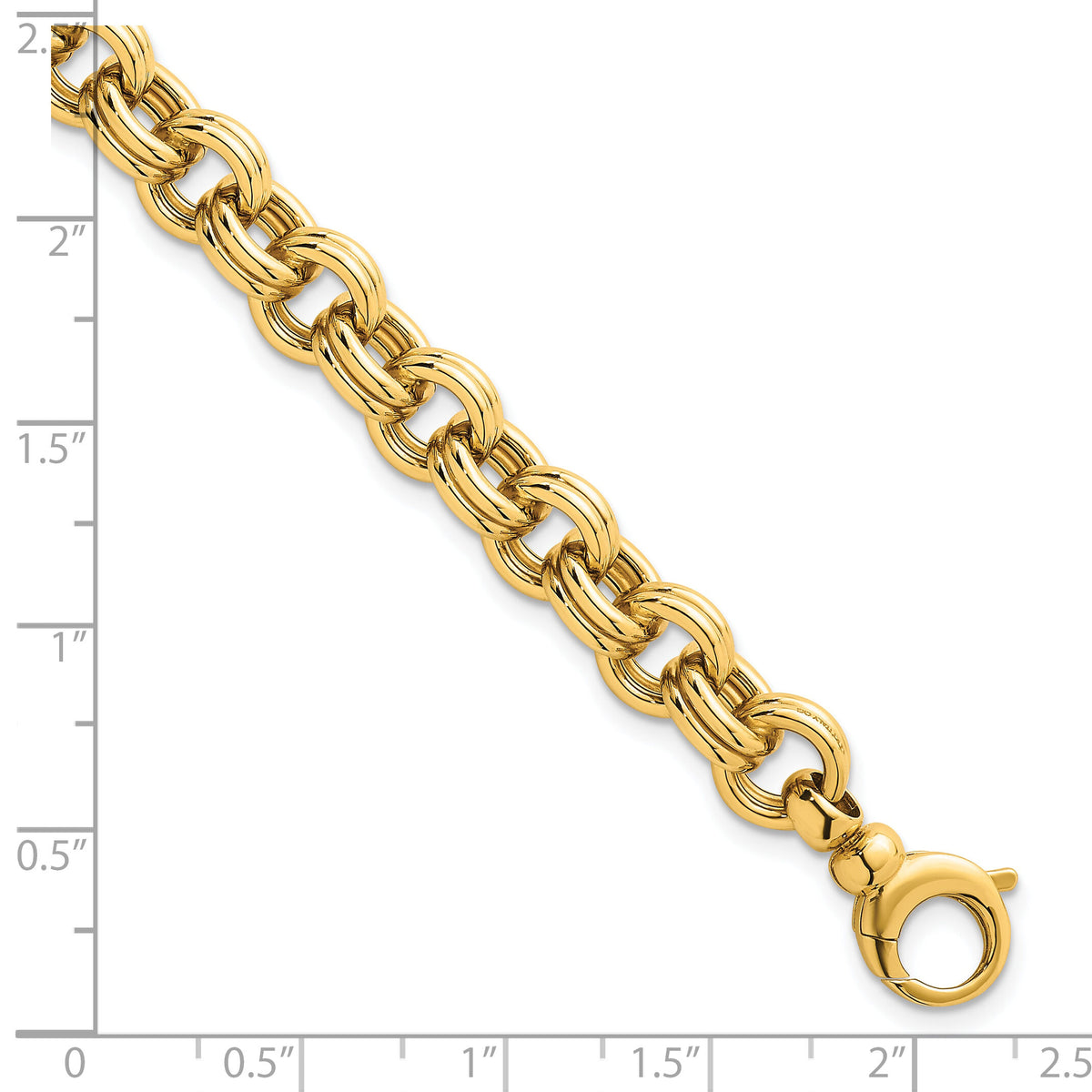 14k Polished Open Link 7.5in w/.75in ext. Bracelet-SF3134-7.5
