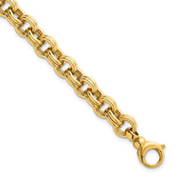 14k Polished Open Link 7.5in w/.75in ext. Bracelet-SF3134-7.5