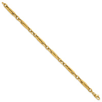 14k Polished & Textured Greek Key Design 7.75 in Bracelet-SF3135-7.75