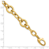 14K Polished and Brushed 7.5in Fancy Link Bracelet-SF3137-7.5