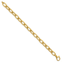 14K Polished Fancy and Twist 7.5in Link Bracelet-SF3138-7.5