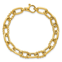 14K Polished Fancy and Twist 7.5in Link Bracelet-SF3138-7.5