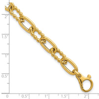 14K Polished Fancy and Twist 7.5in Link Bracelet-SF3138-7.5