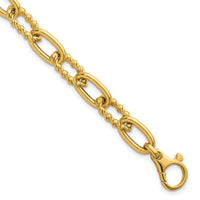 14K Polished Fancy and Twist 7.5in Link Bracelet-SF3138-7.5