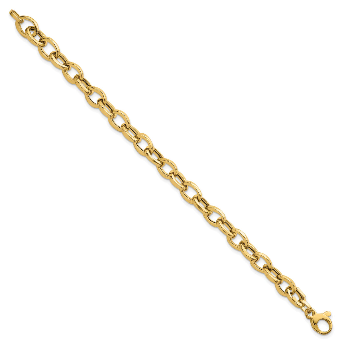 14k Polished Oval Link 7.5in Bracelet-SF3139-7.5
