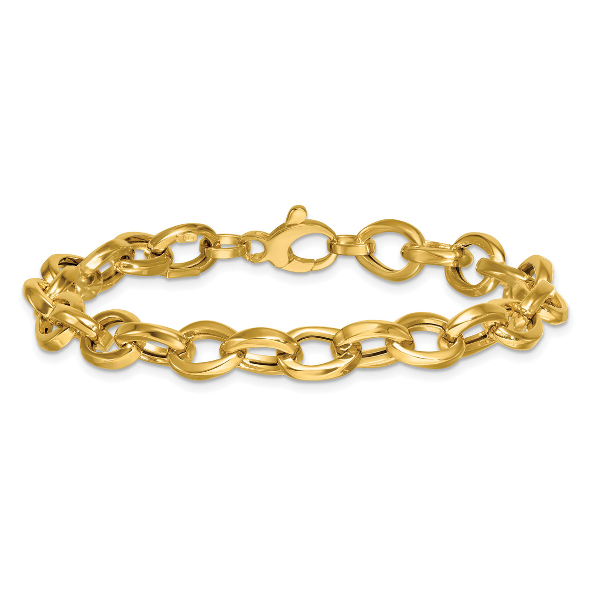 14k Polished Oval Link 7.5in Bracelet-SF3139-7.5