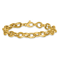 14k Polished Oval Link 7.5in Bracelet-SF3139-7.5
