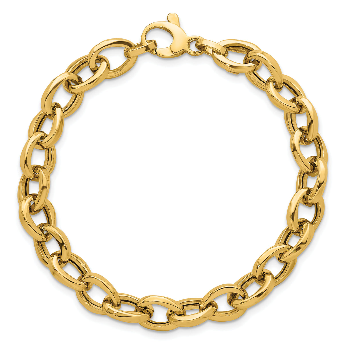 14k Polished Oval Link 7.5in Bracelet-SF3139-7.5