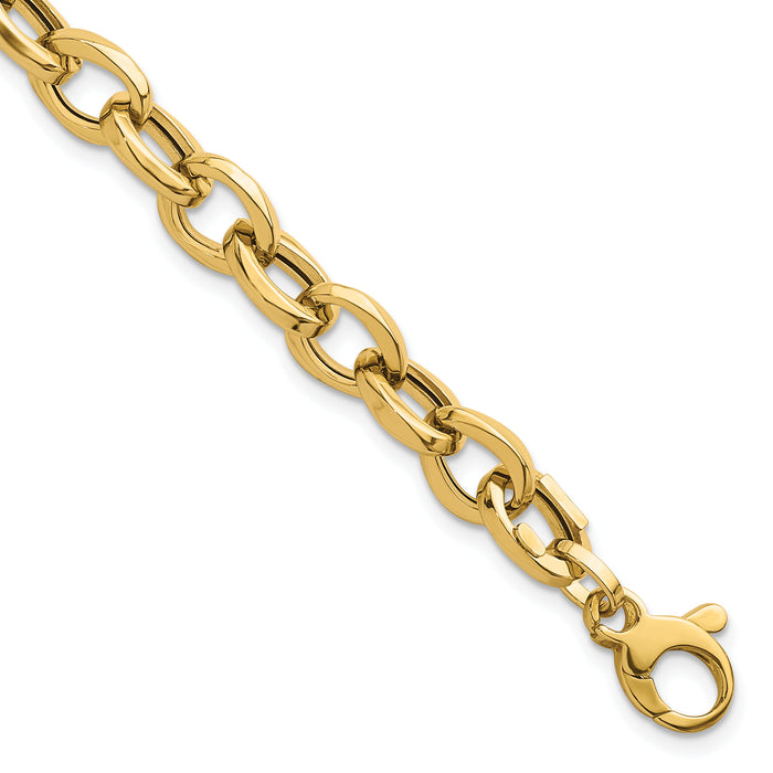 14k Polished Oval Link 7.5in Bracelet-SF3139-7.5
