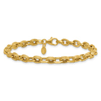 14k Polished and Textured 7.5in Bracelet-SF3141-7.5