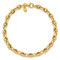 14k Polished and Textured 7.5in Bracelet-SF3141-7.5