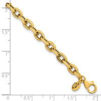 14k Polished and Textured 7.5in Bracelet-SF3141-7.5