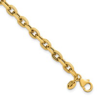 14k Polished and Textured 7.5in Bracelet-SF3141-7.5
