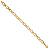 14k Polished Round Fancy Link 8.75mm Bracelet-SF3142-7.5
