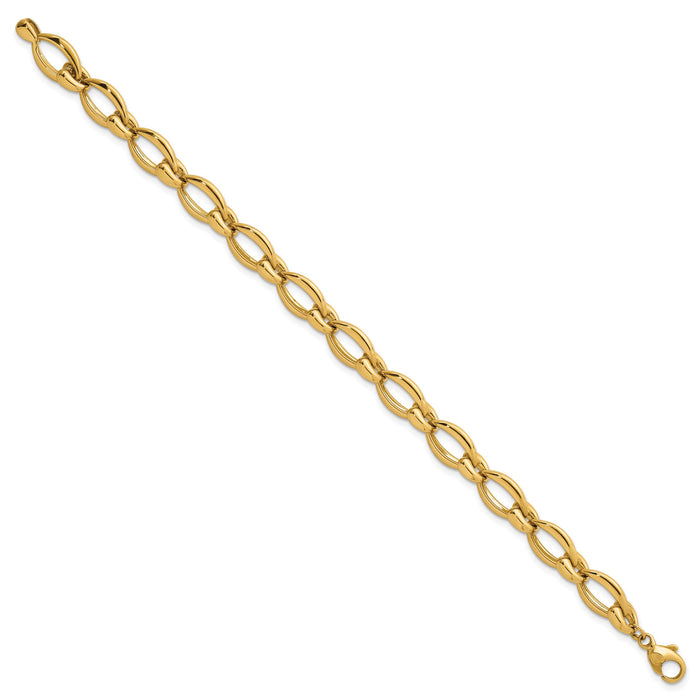 14k Polished Round Fancy Link 8.75mm Bracelet-SF3142-7.5