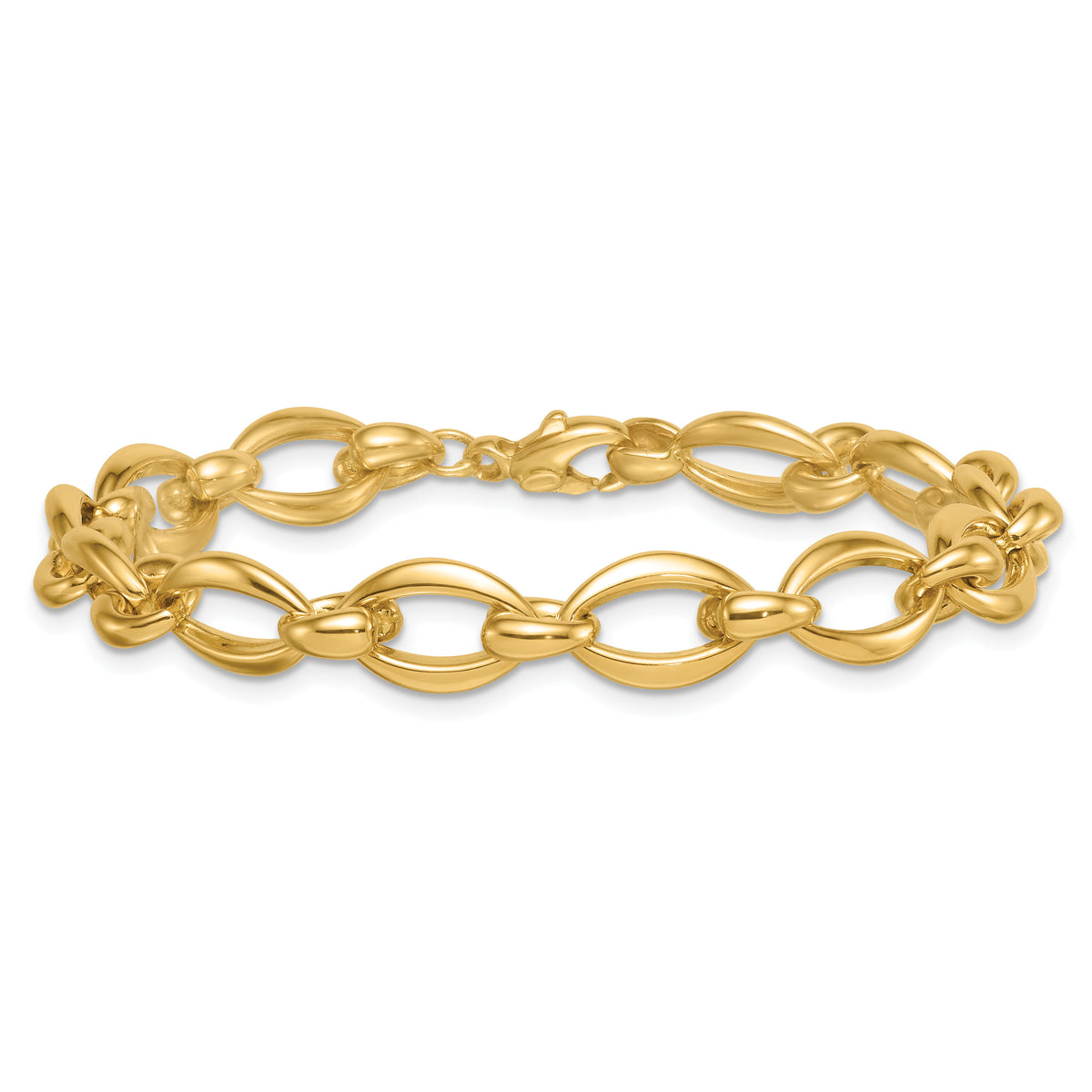 14k Polished Round Fancy Link 8.75mm Bracelet-SF3142-7.5