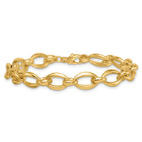 14k Polished Round Fancy Link 8.75mm Bracelet-SF3142-7.5