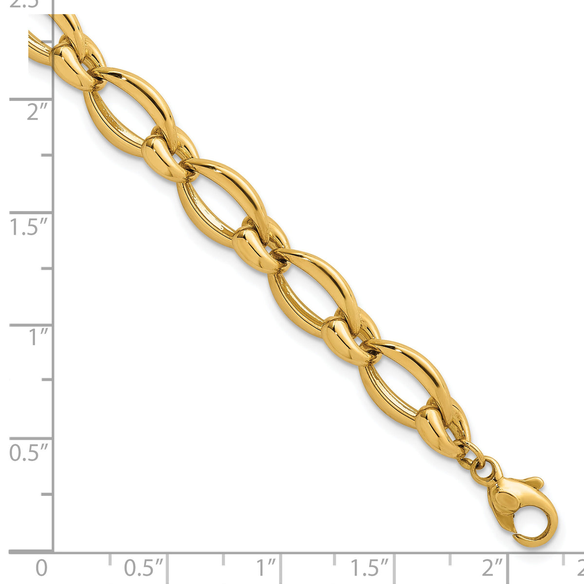 14k Polished Round Fancy Link 8.75mm Bracelet-SF3142-7.5