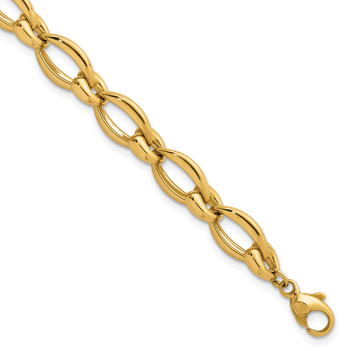 14k Polished Round Fancy Link 8.75mm Bracelet-SF3142-7.5