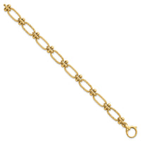 14k Polished Open Textured Fancy Link Bracelet-SF3144-8