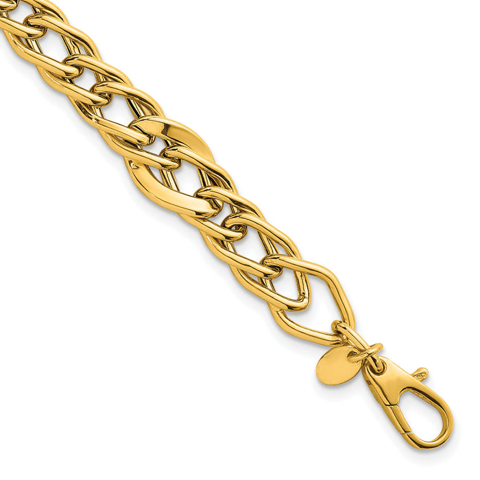 14k Polished 8in Multi Link Bracelet-SF3145-8