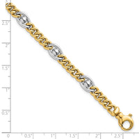 14k Two-tone Polished Fancy Chain Bracelet-SF3146-7.5