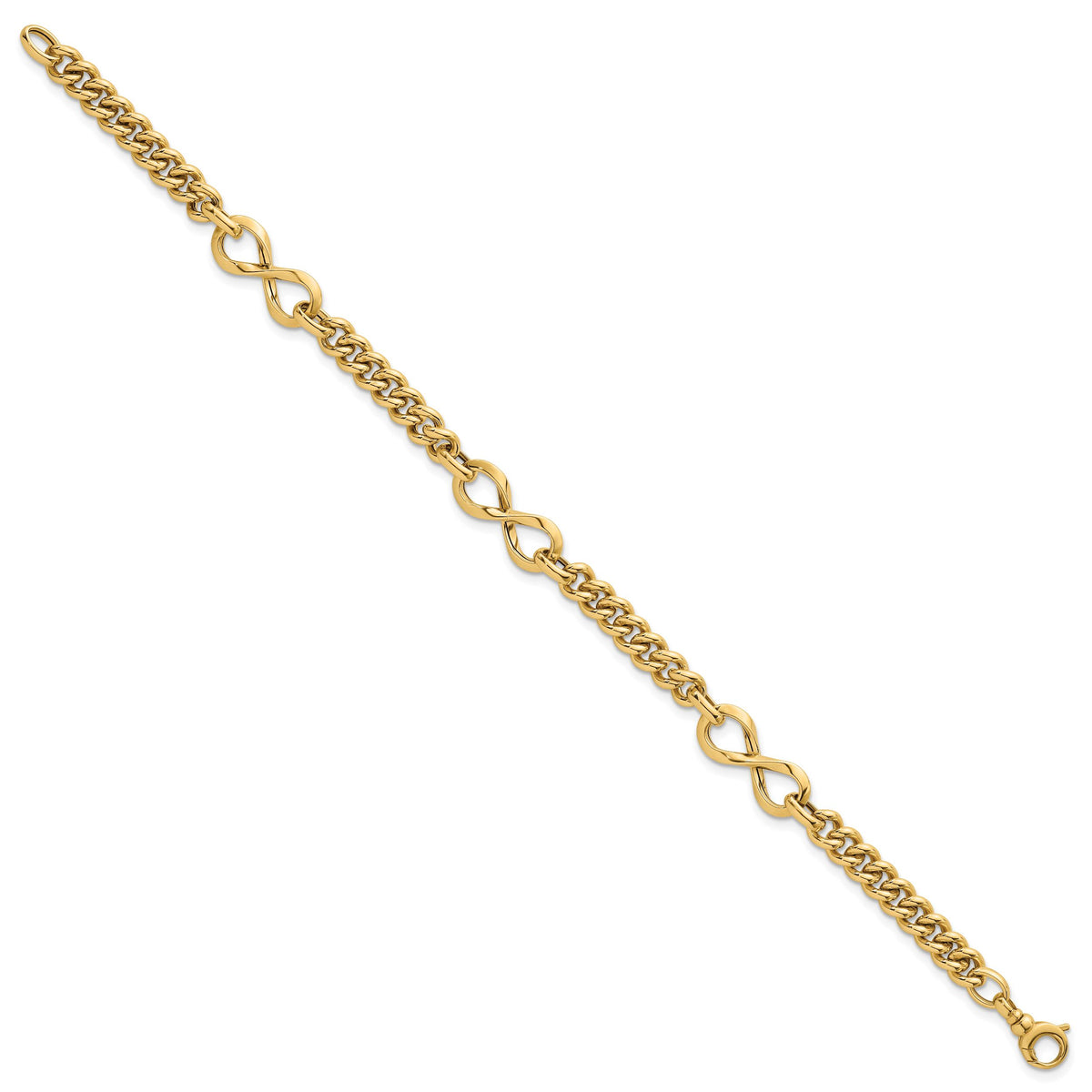 14k Polished Fancy Infinity Link Bracelet-SF3147-8