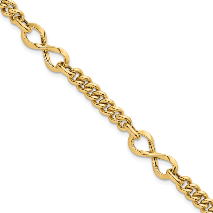 14k Polished Fancy Infinity Link Bracelet-SF3147-8