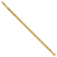 14k Polished Flat Curb Chain 6.5mm w/1in Ext. Bracelet-SF3149-7.5
