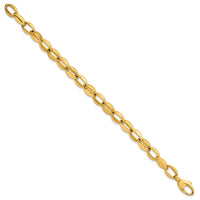 14k Polished And Brushed Fancy Link 8mm Bracelet-SF3151-7.25