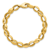 14k Polished And Brushed Fancy Link 8mm Bracelet-SF3151-7.25