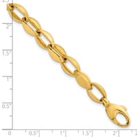 14k Polished And Brushed Fancy Link 8mm Bracelet-SF3151-7.25