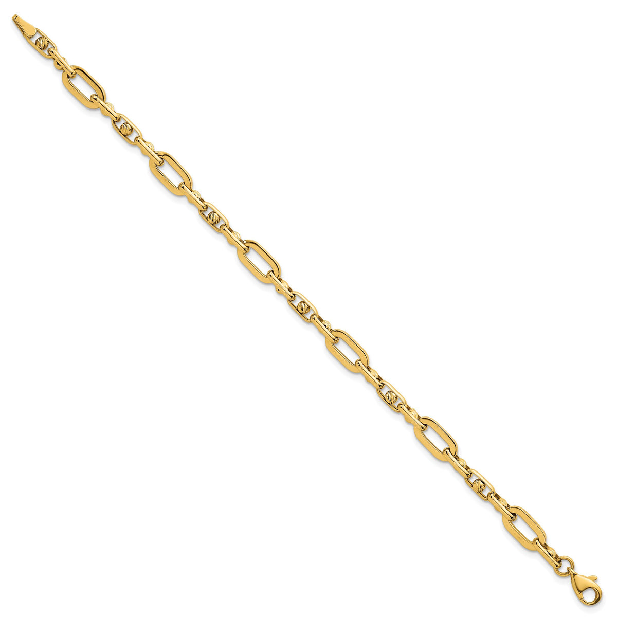 14k Polished Fancy Open Link 7.25in Bracelet-SF3153-7.25