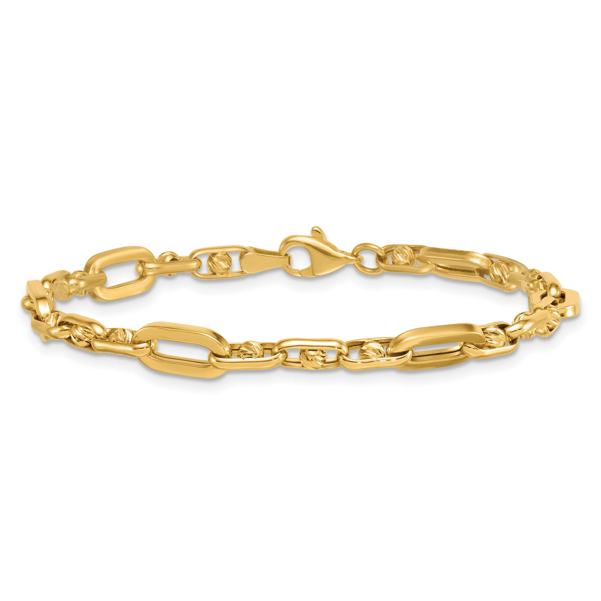 14k Polished Fancy Open Link 7.25in Bracelet-SF3153-7.25