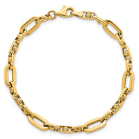 14k Polished Fancy Open Link 7.25in Bracelet-SF3153-7.25
