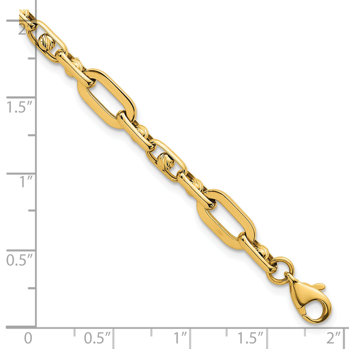 14k Polished Fancy Open Link 7.25in Bracelet-SF3153-7.25