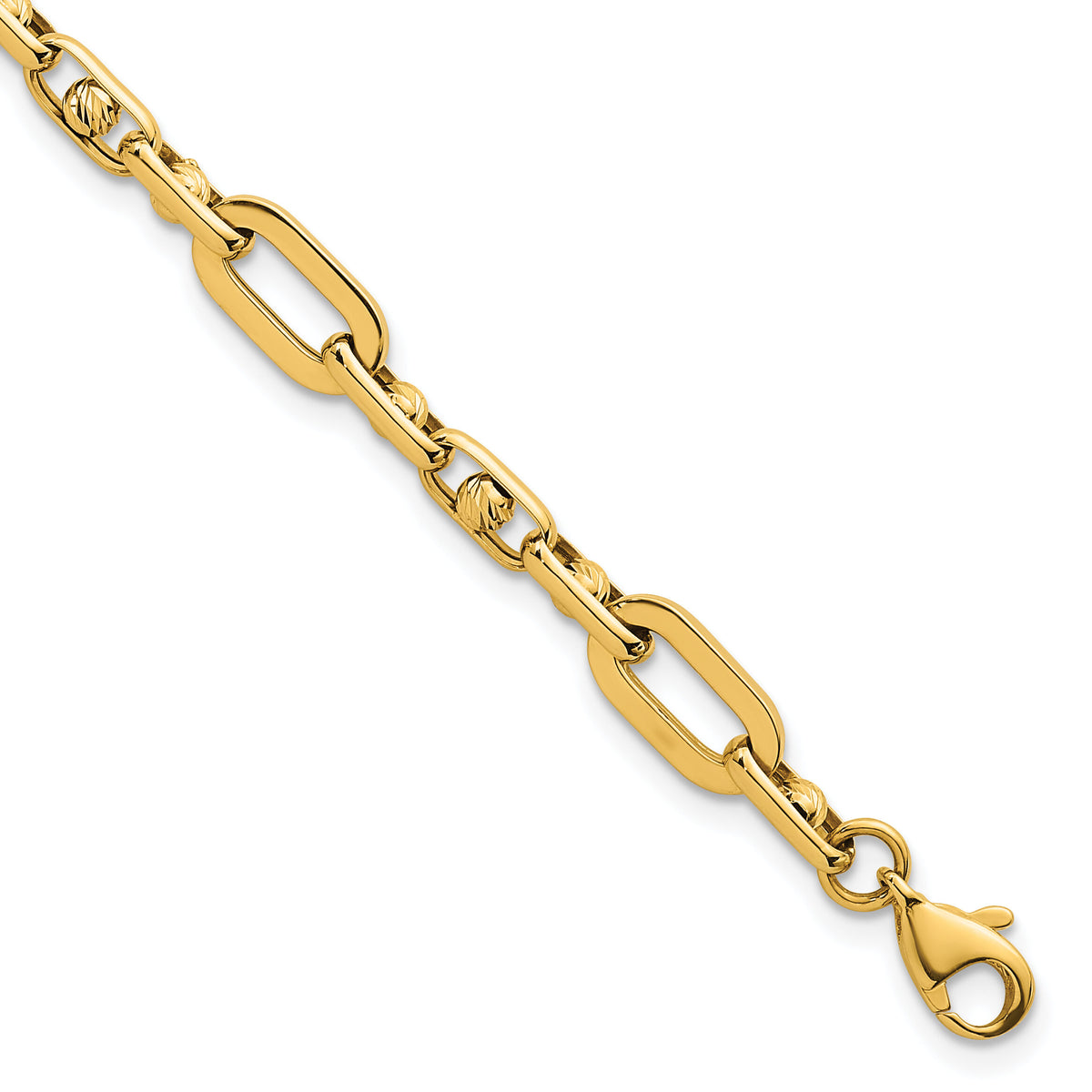 14k Polished Fancy Open Link 7.25in Bracelet-SF3153-7.25