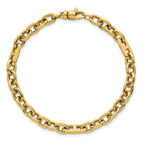 14k Polished Oval and Anchor Link 7.5in Bracelet-SF3154-7.5
