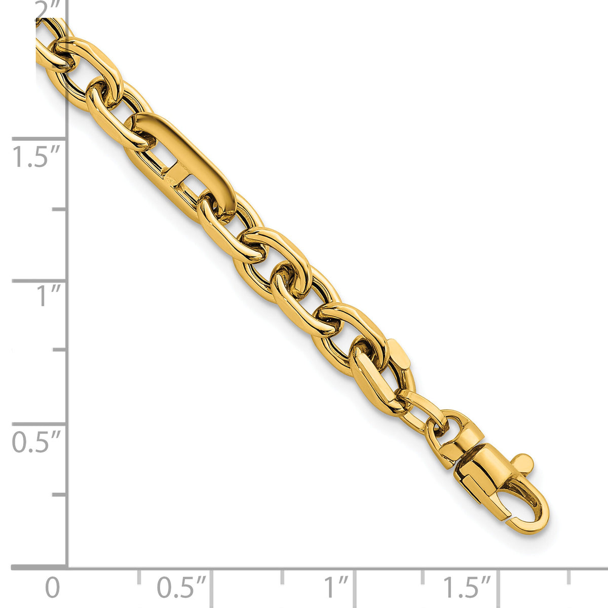14k Polished Oval and Anchor Link 7.5in Bracelet-SF3154-7.5