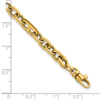 14k Polished Oval and Anchor Link 7.5in Bracelet-SF3154-7.5