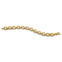 14K Polished and Textured 7in Fancy Link Bracelet-SF3155-7