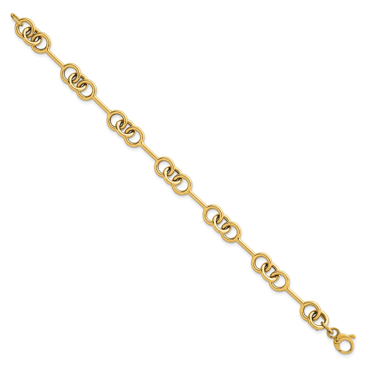 14k Polished 7.5in Fancy Link Bracelet-SF3157-7.5
