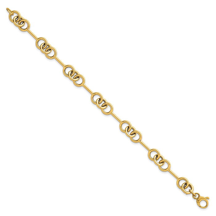 14k Polished 7.5in Fancy Link Bracelet-SF3157-7.5