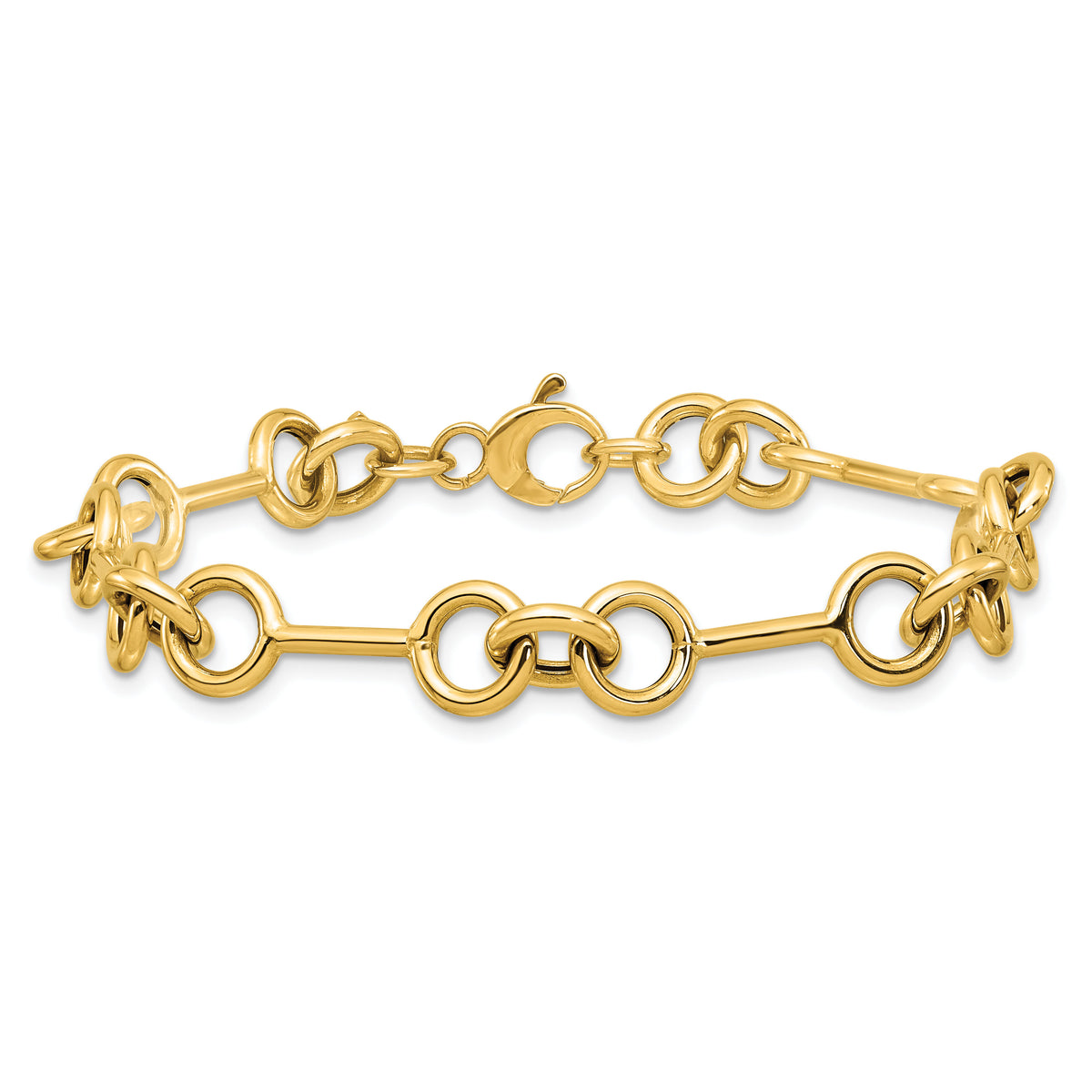 14k Polished 7.5in Fancy Link Bracelet-SF3157-7.5