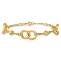 14k Polished And Brushed Double Loop W/.75in Ext Bracelet-SF3158-6.75