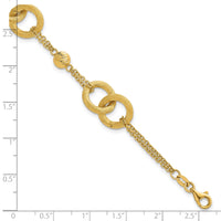 14k Polished And Brushed Double Loop W/.75in Ext Bracelet-SF3158-6.75