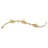14k Polished And Brushed Double Loop W/.75in Ext Bracelet-SF3158-6.75